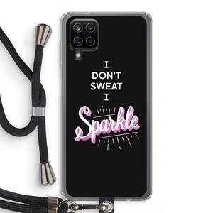CaseCompany Sparkle quote: Samsung Galaxy A12 Transparant Hoesje met koord