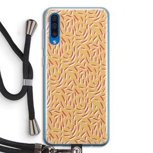 CaseCompany Camouflage: Samsung Galaxy A50 Transparant Hoesje met koord