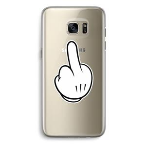 CaseCompany Middle finger white: Samsung Galaxy S7 Edge Transparant Hoesje