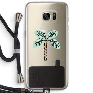 CaseCompany Palmboom: Samsung Galaxy S7 Edge Transparant Hoesje met koord