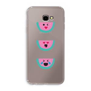 CaseCompany Smiley watermeloen: Samsung Galaxy J4 Plus Transparant Hoesje