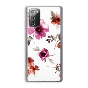 CaseCompany Geschilderde bloemen: Samsung Galaxy Note 20 / Note 20 5G Transparant Hoesje
