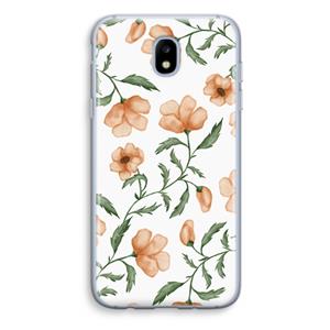 CaseCompany Peachy flowers: Samsung Galaxy J5 (2017) Transparant Hoesje