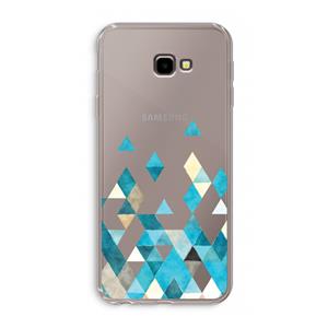 CaseCompany Gekleurde driehoekjes blauw: Samsung Galaxy J4 Plus Transparant Hoesje