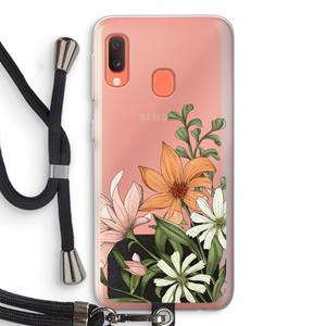 CaseCompany Floral bouquet: Samsung Galaxy A20e Transparant Hoesje met koord