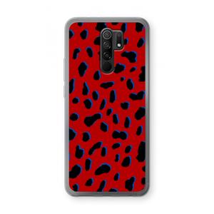 CaseCompany Red Leopard: Xiaomi Redmi 9 Transparant Hoesje