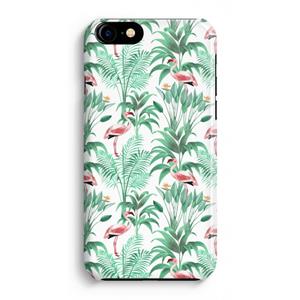 CaseCompany Flamingo bladeren: iPhone 8 Volledig Geprint Hoesje