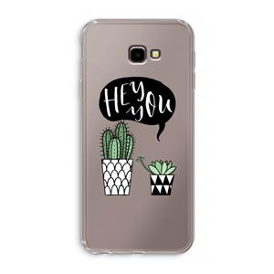 CaseCompany Hey you cactus: Samsung Galaxy J4 Plus Transparant Hoesje