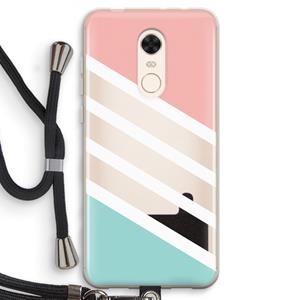 CaseCompany Strepen pastel: Xiaomi Redmi 5 Transparant Hoesje met koord