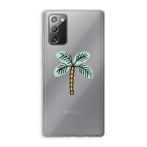 CaseCompany Palmboom: Samsung Galaxy Note 20 / Note 20 5G Transparant Hoesje