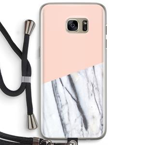 CaseCompany A touch of peach: Samsung Galaxy S7 Edge Transparant Hoesje met koord