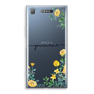 CaseCompany Gele bloemen: Sony Xperia XZ1 Transparant Hoesje