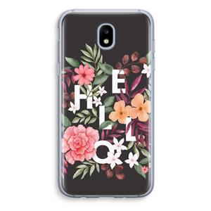 CaseCompany Hello in flowers: Samsung Galaxy J5 (2017) Transparant Hoesje