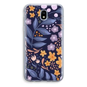 CaseCompany Flowers with blue leaves: Samsung Galaxy J5 (2017) Transparant Hoesje