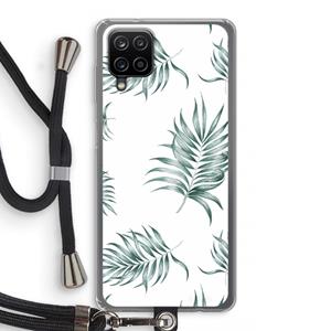 CaseCompany Simple leaves: Samsung Galaxy A12 Transparant Hoesje met koord