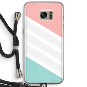 CaseCompany Strepen pastel: Samsung Galaxy S7 Edge Transparant Hoesje met koord