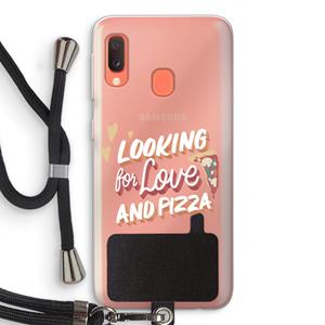 CaseCompany Pizza is the answer: Samsung Galaxy A20e Transparant Hoesje met koord