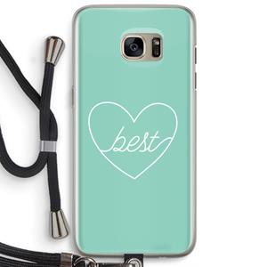 CaseCompany Best heart pastel: Samsung Galaxy S7 Edge Transparant Hoesje met koord