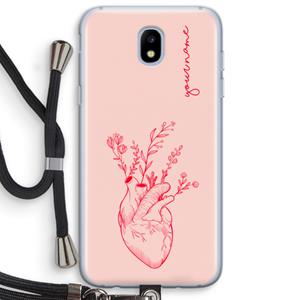 CaseCompany Blooming Heart: Samsung Galaxy J5 (2017) Transparant Hoesje met koord