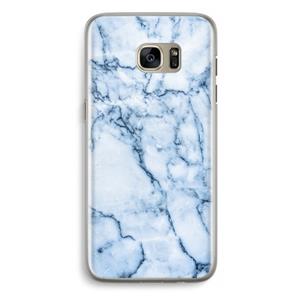 CaseCompany Blauw marmer: Samsung Galaxy S7 Edge Transparant Hoesje