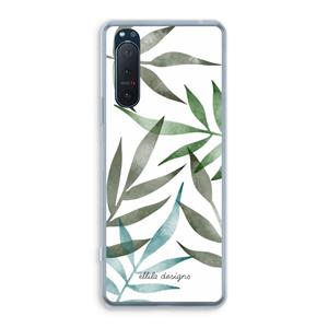 CaseCompany Tropical watercolor leaves: Sony Xperia 5 II Transparant Hoesje