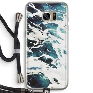 CaseCompany Golven: Samsung Galaxy S7 Edge Transparant Hoesje met koord