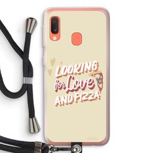 CaseCompany Pizza is the answer: Samsung Galaxy A20e Transparant Hoesje met koord