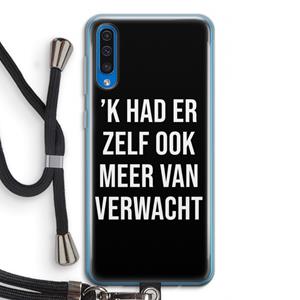 CaseCompany Meer verwacht - Zwart: Samsung Galaxy A50 Transparant Hoesje met koord