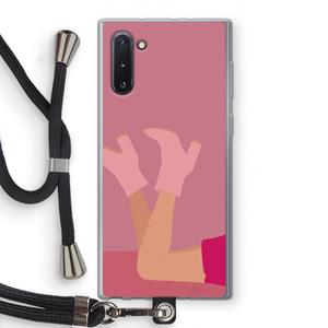 CaseCompany Pink boots: Samsung Galaxy Note 10 Transparant Hoesje met koord