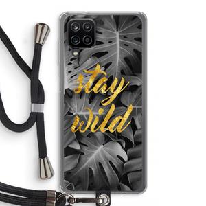 CaseCompany Stay wild: Samsung Galaxy A12 Transparant Hoesje met koord