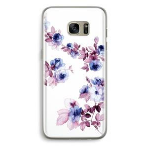CaseCompany Waterverf bloemen: Samsung Galaxy S7 Edge Transparant Hoesje