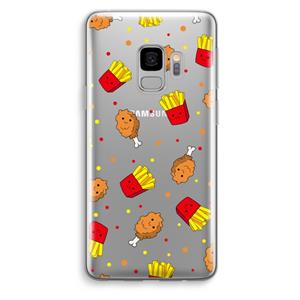 CaseCompany Chicken 'n Fries: Samsung Galaxy S9 Transparant Hoesje