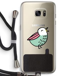 CaseCompany Birdy: Samsung Galaxy S7 Edge Transparant Hoesje met koord