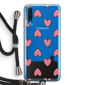 CaseCompany Ondersteboven verliefd: Samsung Galaxy A50 Transparant Hoesje met koord