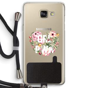 CaseCompany GRL PWR Flower: Samsung Galaxy A5 (2016) Transparant Hoesje met koord