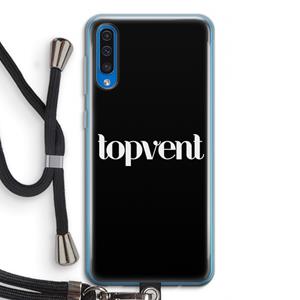 CaseCompany Topvent Zwart: Samsung Galaxy A50 Transparant Hoesje met koord