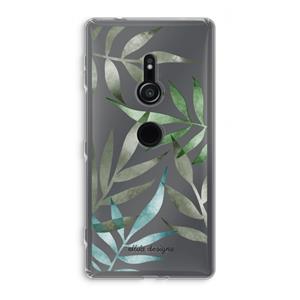 CaseCompany Tropical watercolor leaves: Sony Xperia XZ2 Transparant Hoesje