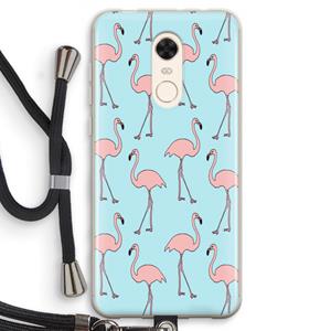 CaseCompany Anything Flamingoes: Xiaomi Redmi 5 Transparant Hoesje met koord