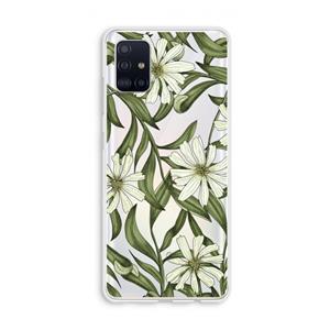 CaseCompany Wit bloemenpatroon: Galaxy A51 4G Transparant Hoesje
