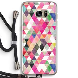 CaseCompany Gekleurde driehoekjes: Samsung Galaxy S7 Edge Transparant Hoesje met koord