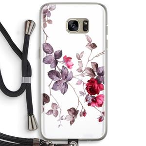 CaseCompany Mooie bloemen: Samsung Galaxy S7 Edge Transparant Hoesje met koord
