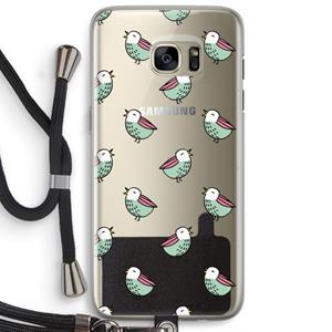 CaseCompany Vogeltjes: Samsung Galaxy S7 Edge Transparant Hoesje met koord