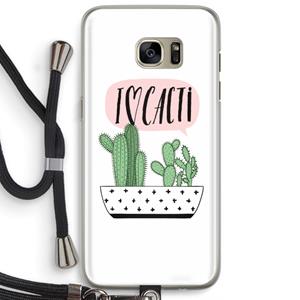 CaseCompany I love cacti: Samsung Galaxy S7 Edge Transparant Hoesje met koord