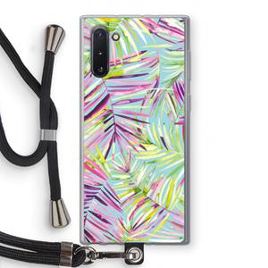 CaseCompany Tropical Palms Blue: Samsung Galaxy Note 10 Transparant Hoesje met koord