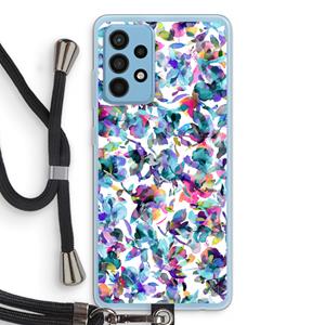 CaseCompany Hibiscus Flowers: Samsung Galaxy A52 Transparant Hoesje met koord