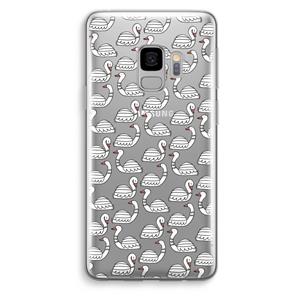 CaseCompany Zwanen: Samsung Galaxy S9 Transparant Hoesje