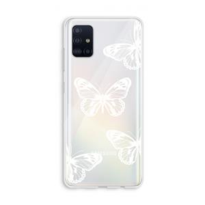 CaseCompany White butterfly: Galaxy A51 4G Transparant Hoesje