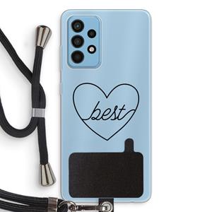 CaseCompany Best heart black: Samsung Galaxy A52 Transparant Hoesje met koord