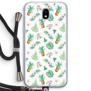 CaseCompany Ananas bladeren: Samsung Galaxy J5 (2017) Transparant Hoesje met koord