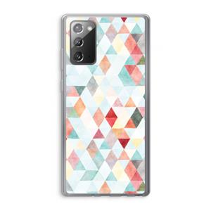 CaseCompany Gekleurde driehoekjes pastel: Samsung Galaxy Note 20 / Note 20 5G Transparant Hoesje